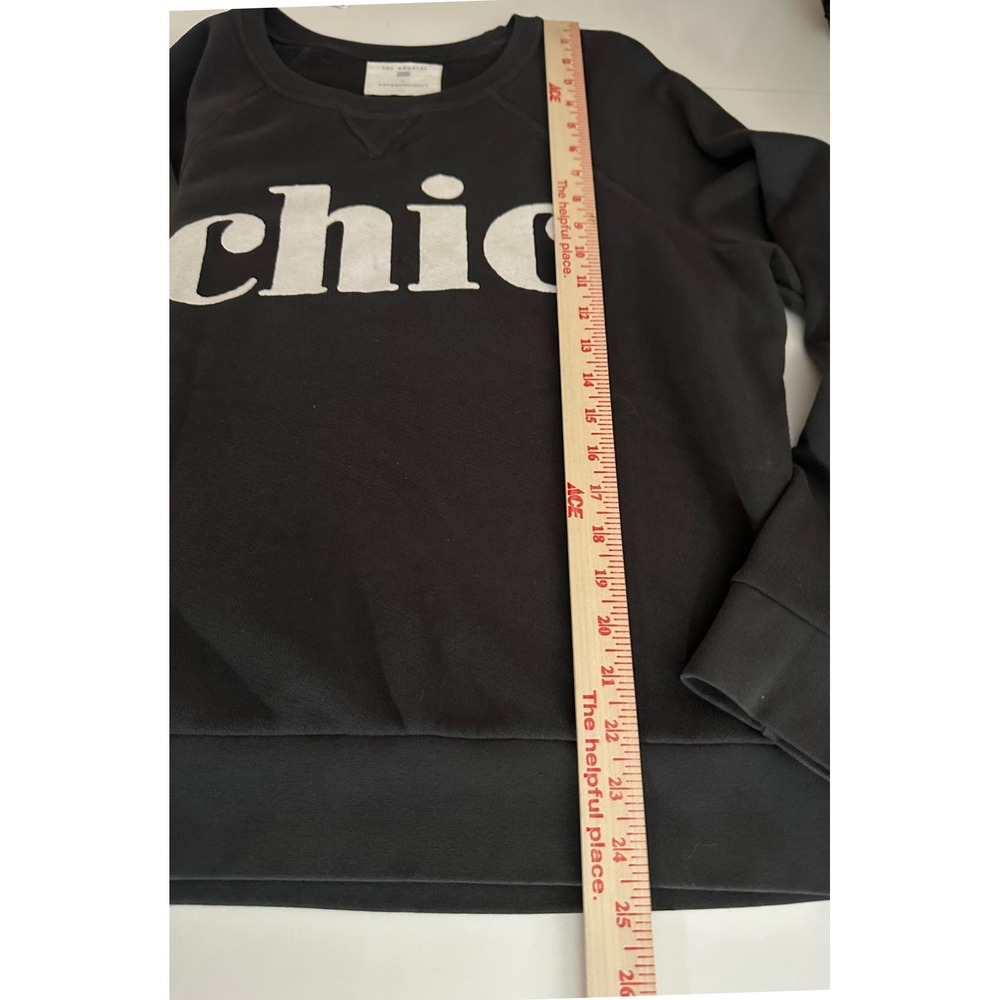 Sol Angeles x Anthropologie Chic Graphic Print Sweatshirt Sz L Black Cotton USA - Picture 7 of 8